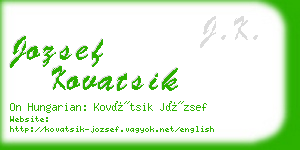 jozsef kovatsik business card